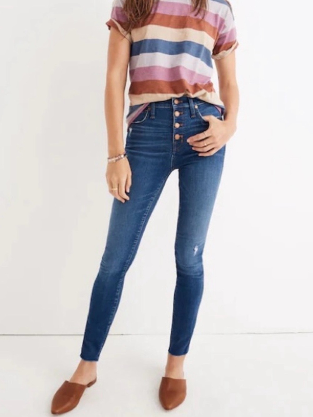 Madewell 10’ High Rise Skinny Jeans Button fly . Cotton blend